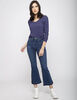 Jeans Indigo Cropped Flare Mujer