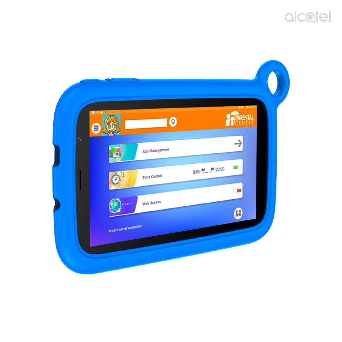 Tablet Alcatel Kid 7 Quad Core 1GB 16GB 7" + Carcasa de Goma Azul