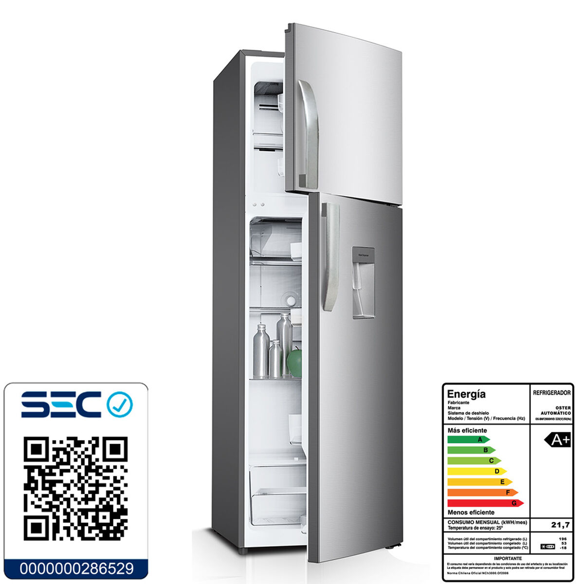 Refrigerador No Frost Oster OS BNF2900HVD 251 lt