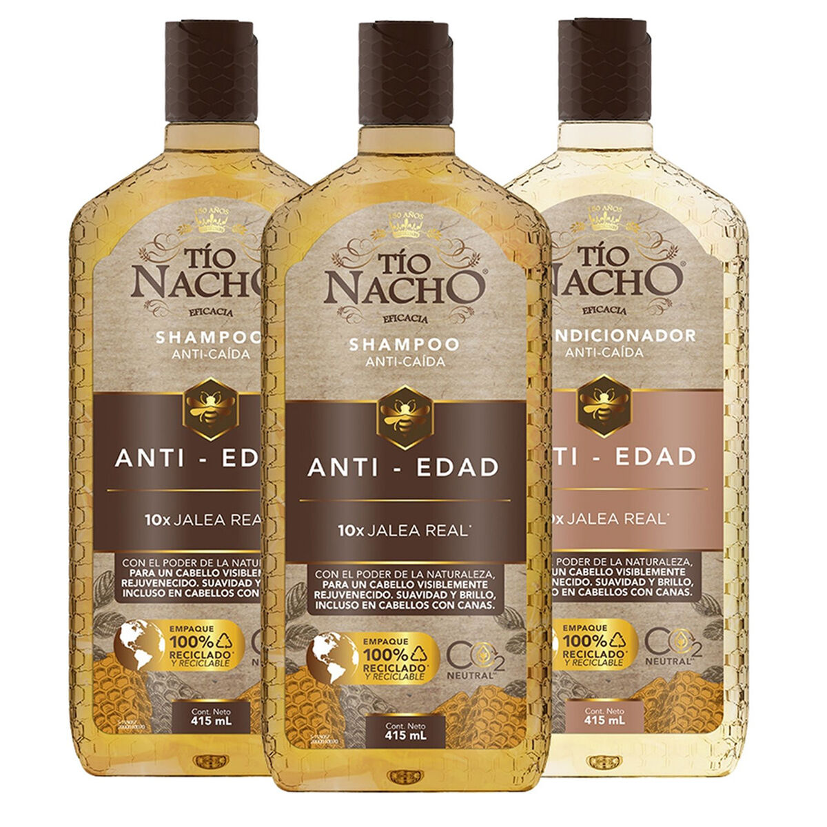 Pack Tío Nacho Jalea Real 2 Shampoo + 1 Acondicionador