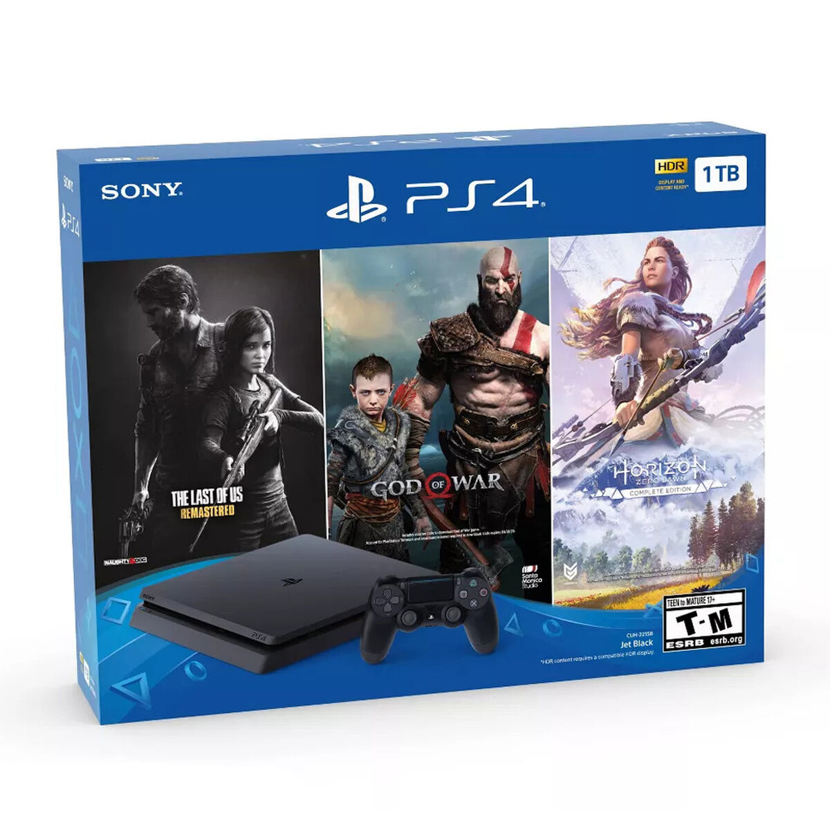 Bundle PS4 1TB + Control inalámbrico dualshock + 3 Juegos The Last of Us: Remastered, God of War y Horizon Zero Dawn