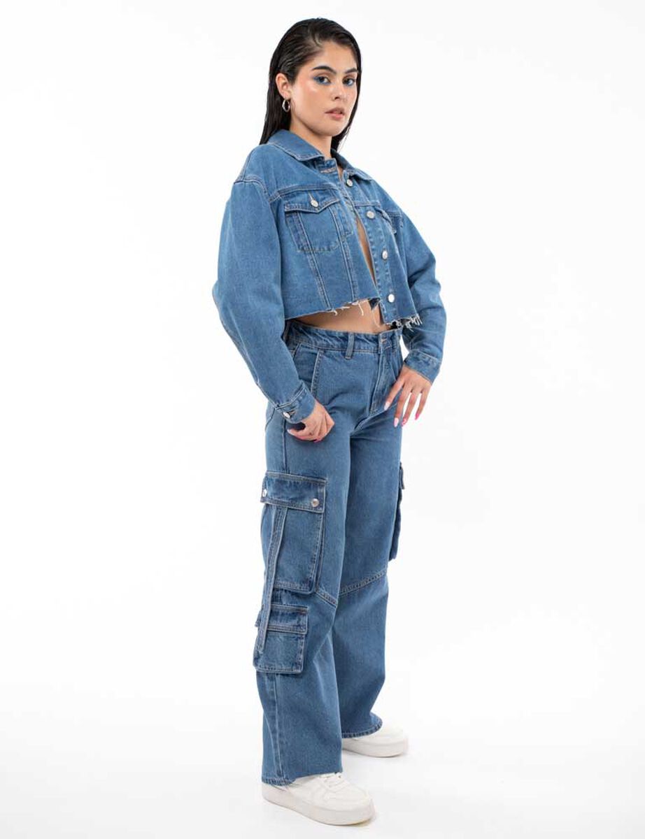 Jeans Recto Cargo Mujer Icono