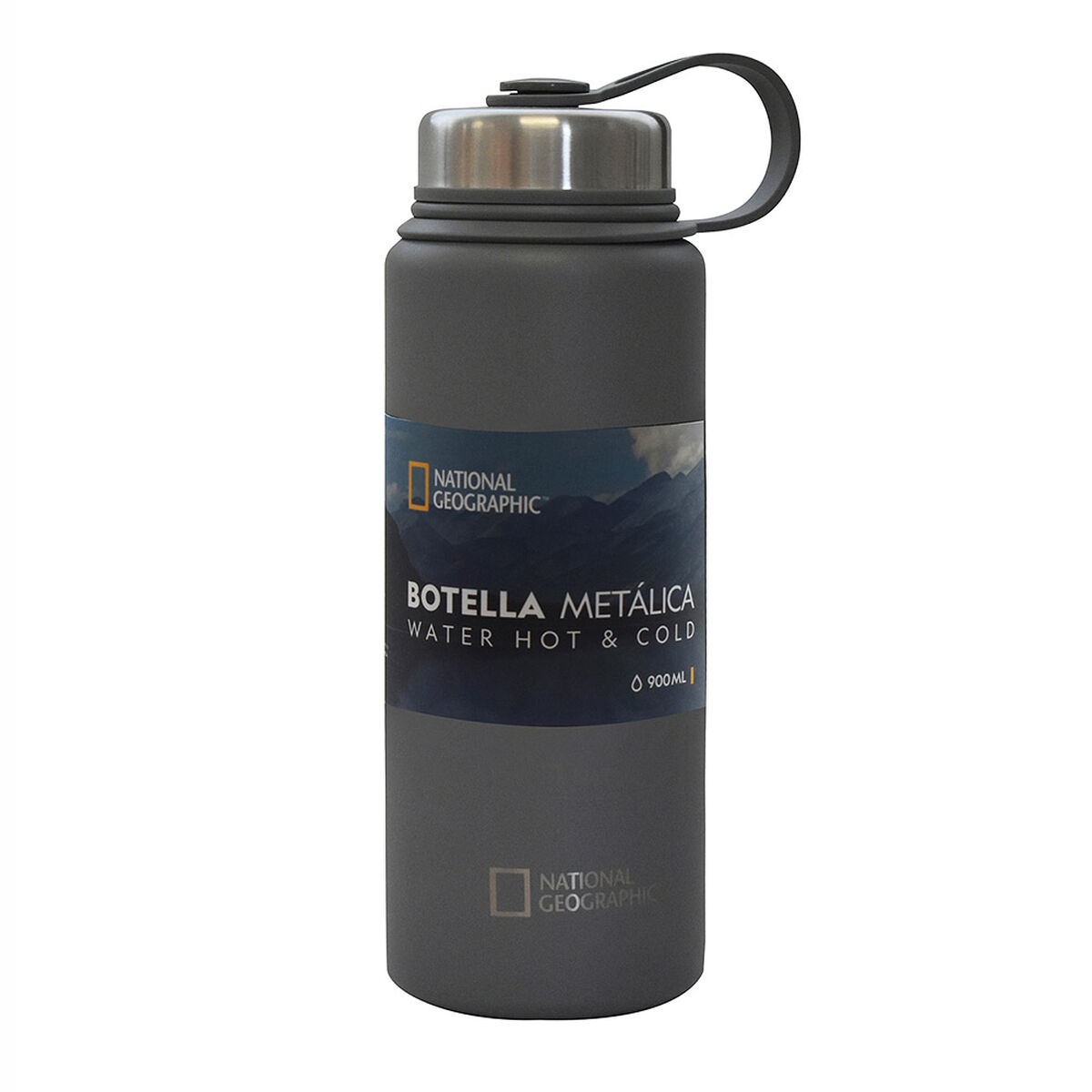 Botella Metálica National Geographic 900 ml Gris