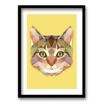 Cuadro Decorativo Retela Cat Triangle 50 x 35 cm