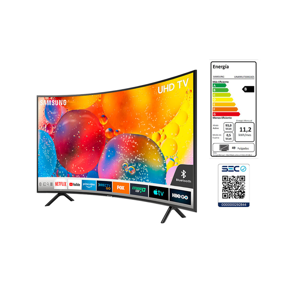 LED Curvo 49" Samsung RU7300 Smart TV 4K UHD