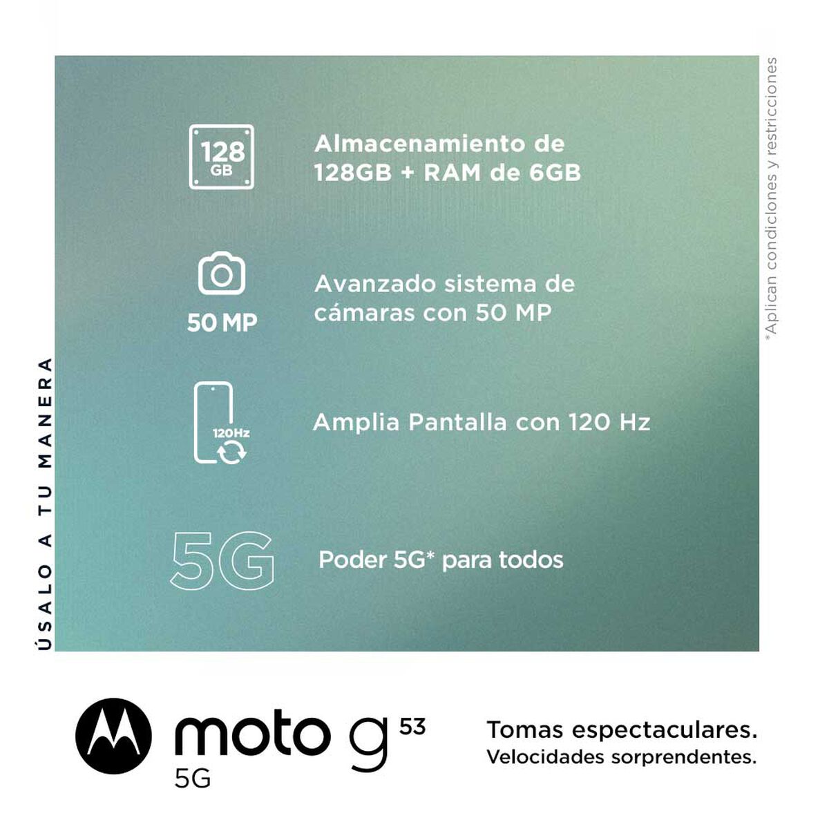Celular Motorola Moto G53 5G 128GB 6,52" Opal Silver Liberado
