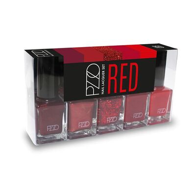 Set de 5 esmaltes Nail Lacquer en tonos rojos Petrizzio