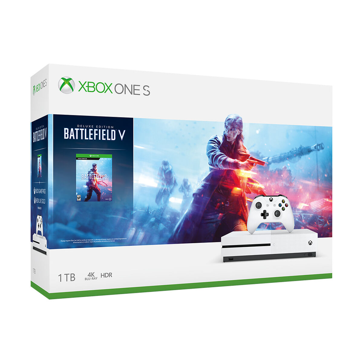 Consola Xbox One S 1TB Battlefield V + Juego PES 2020