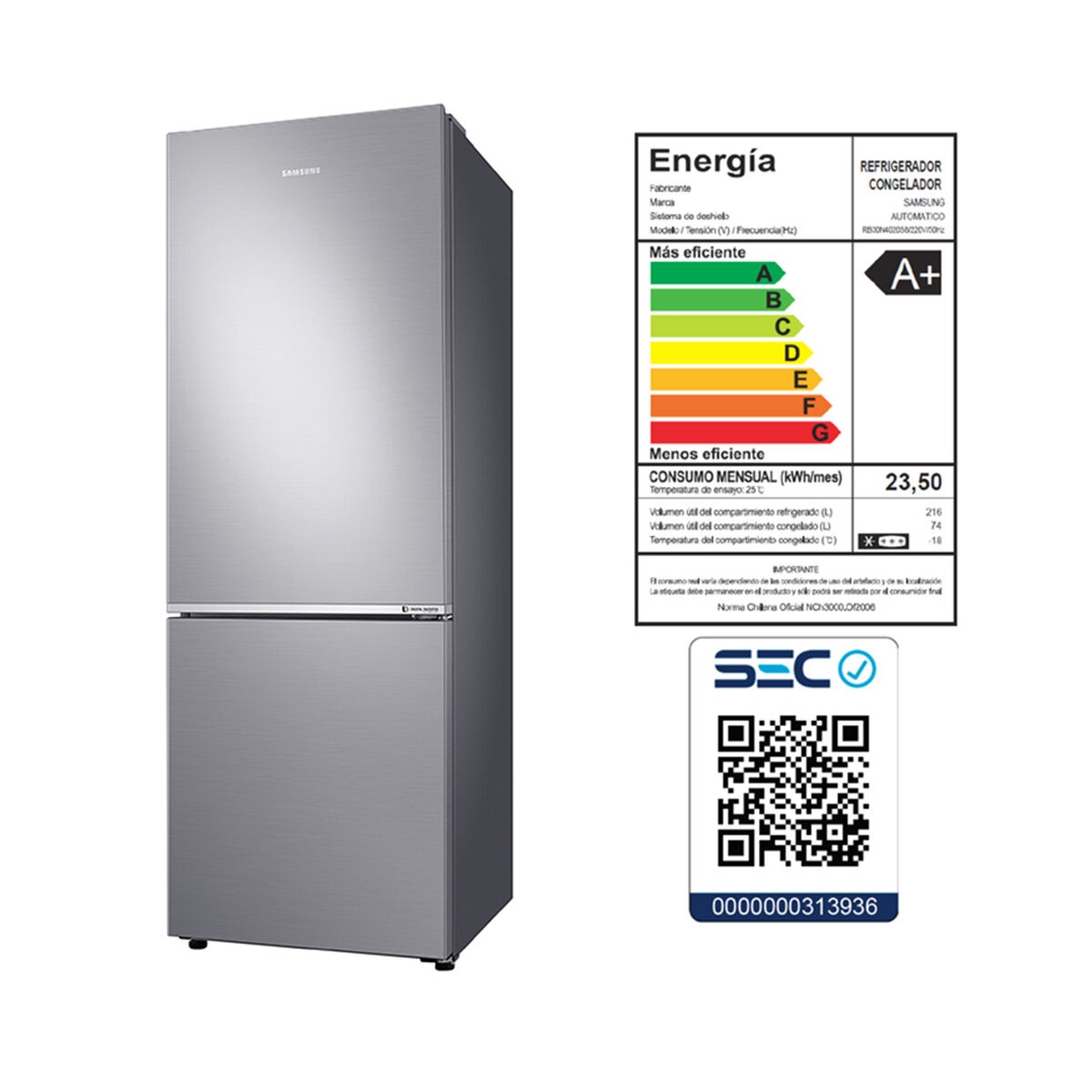 esta ahí De trato fácil bañera Refrigerador No Frost Samsung RB30N4020S8/ZS 290 lts | Compra en laPolar.cl