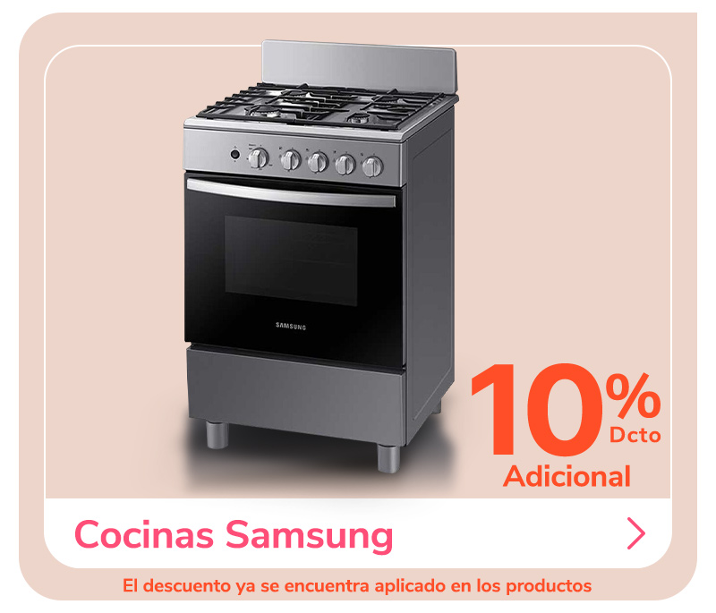 10% Adicional cocinas Samsung