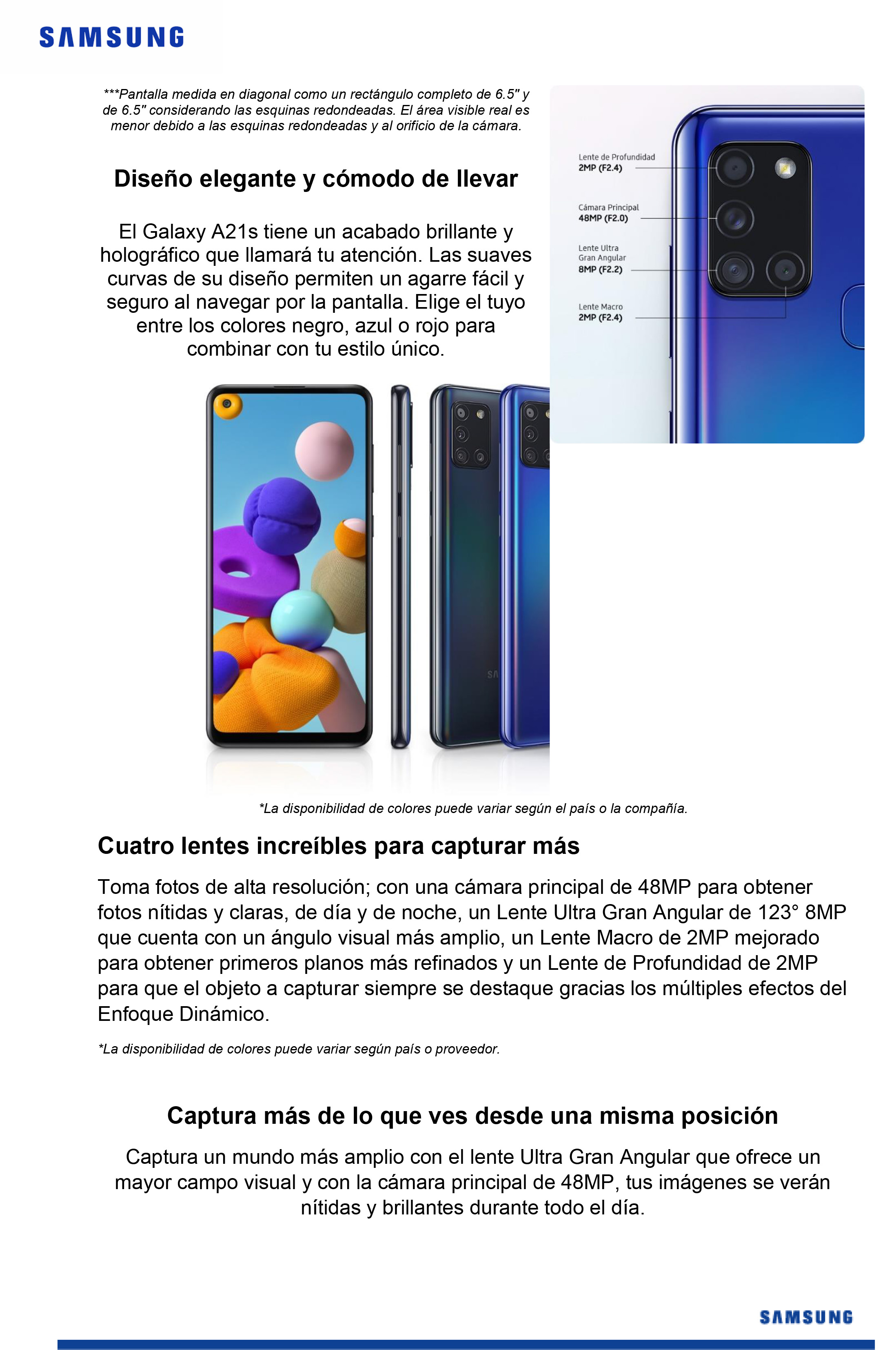 Celu   lar Samsung Galaxy A21S 64GB 6,5" Azul Liberado